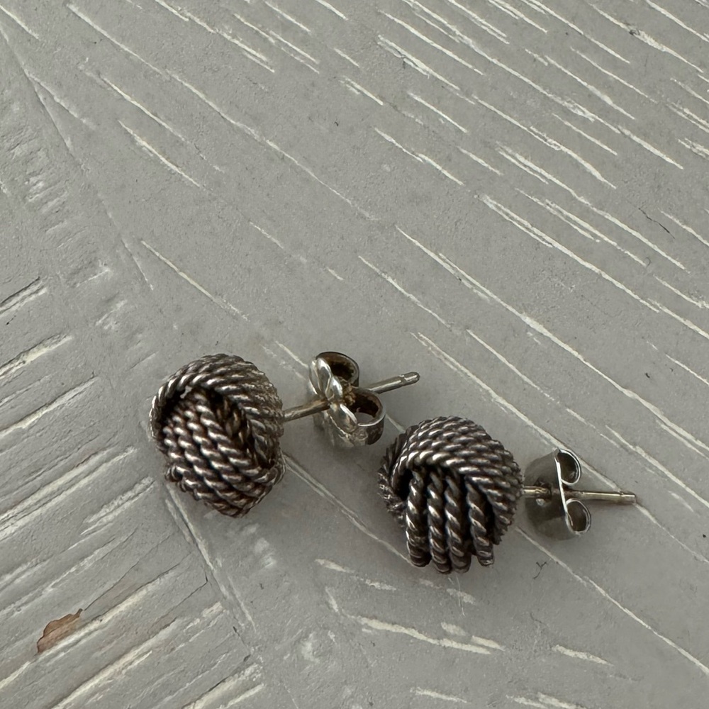Tiffany sterling knot earrings